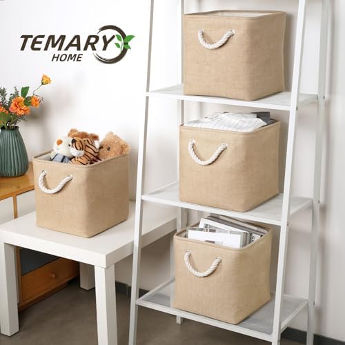 Temary Cube Storage Bins 11 Inch Fabric Storage Baskets 4 Pack Collapsible - Image 5