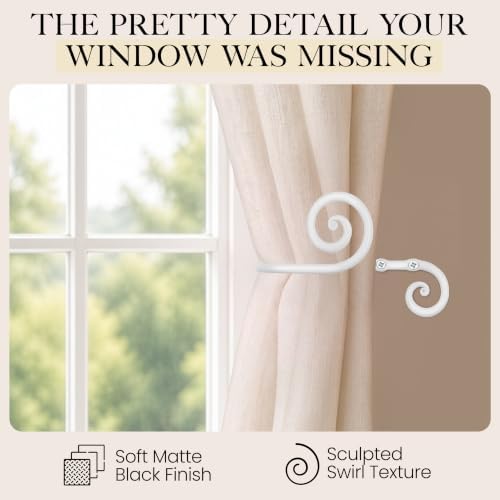 RTZEN Metal Curtain Tiebacks, Drapery Holders - Image 4
