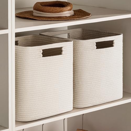 UBBCARE Storage Cubes 11 Inch, Cotton Rope Woven Baskets - Image 6