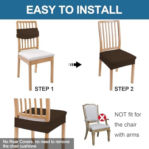 Smiry Waterproof Seat Covers for Dining Room Chairs - Image 5