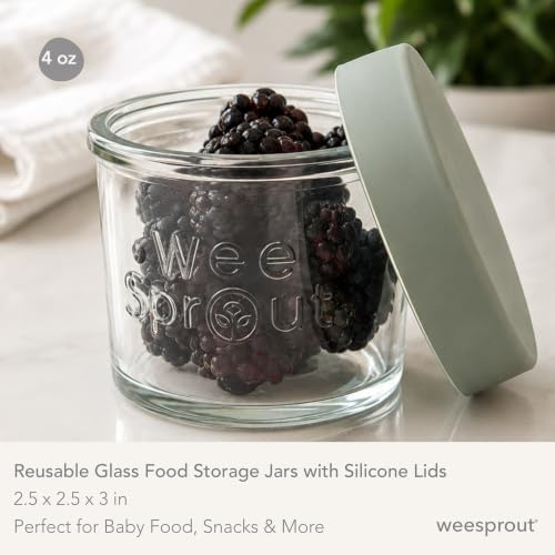 WeeSprout Glass Baby Food Storage Jars - Image 2