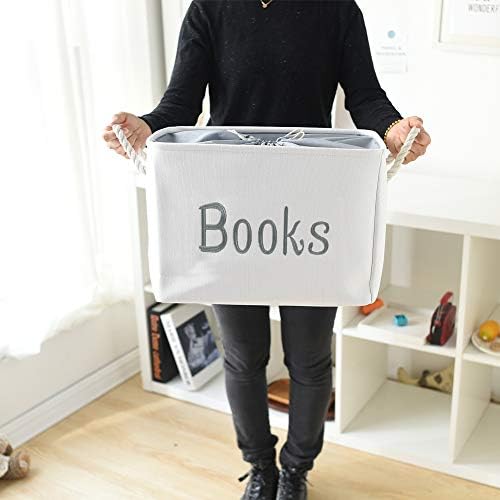 Book Basket for Kids Room, Book Storage Basket Book Organizer for Nursery Room - Image 5