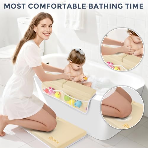Bath Kneeler and Elbow Rest Pad Set, 1.5” Thick Bathtub Kneeling Mat - Image 2