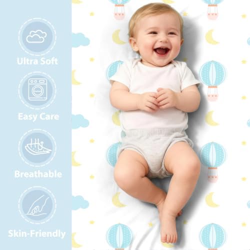 3 Pack Stretchy Bassinet Sheets 20" x 35" Compatible - Image 2
