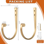 Curtain Holdbacks 4pcs, Warm Gold Barrel Zinc Alloy Curtain Tiebacks, Wall - Image 4