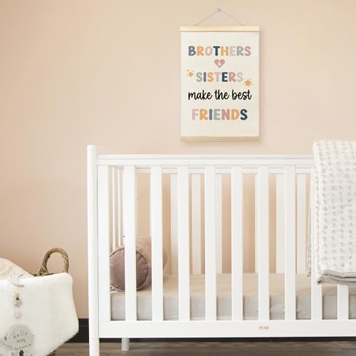 TLESKE Kids Room Playroom Poster Hanger Frame, Brothers Sisters Make the Best - Image 3