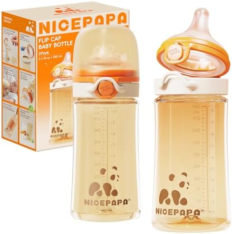 PPSU Baby Bottles with Attached Flip‑Top, Safe Feeding Essentials by NICEPAPA