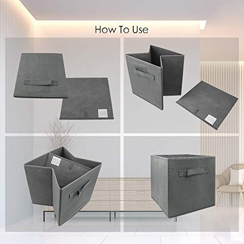 EBIGIC Mini Size 1-Pack Cube Storage Bins 9.0"x7.5"x7.5" Fabirc Foldable Closet - Image 4