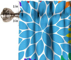 Rainbow Dahlia Flower Valance Curtain, Abstract Colorful Red Purple Green Blue - Image 6
