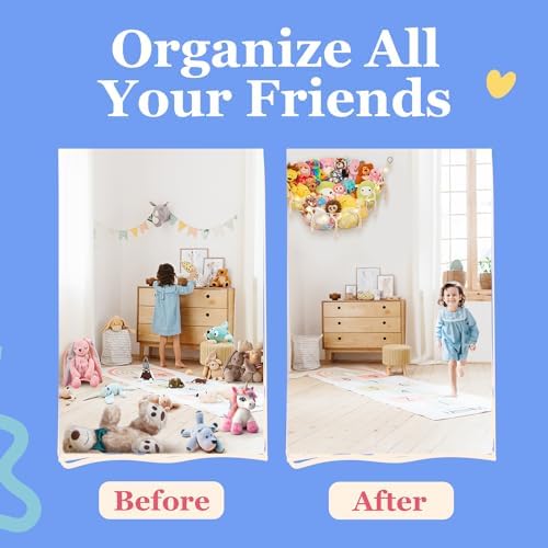 Large Macrame Stuffed Animal Storage Hammock w/Lights 1 Pack | Holds 12 lbs | - Image 5