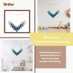 DrCor Ombre Green Boho Macrame Garland Wall Hanging Decor - Image 5