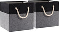 PRANDOM Large Foldable Cube Storage Bins 11x11 inch Fabric Linen Storage by Prandom