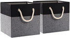 PRANDOM Large Foldable Cube Storage Bins 11x11 inch Fabric Linen Storage by Prandom