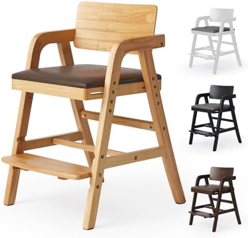 Wooden High Chair for Babies and Toddler Dining Chair by Leesinwing