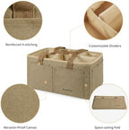 Large Canvas Baby Diaper Caddy Organizer - Image 3