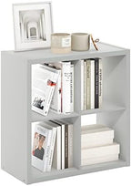 Furinno Cubicle Open Back Decorative Cube Storage Organizer, Light Grey by Furinno-FitsYourSpaceFitsYourBudget