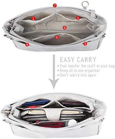 Vercord Expandable Nylon Handbag Purse Organizer Insert Liner Shaper Bag in Bag - Image 3