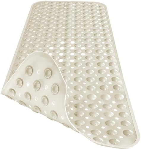 Extra Long Bathtub Mat Non Slip Bath Mat Beige 40"x16" Full Size - Image 3