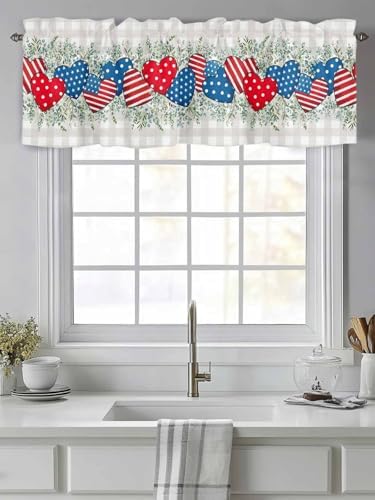 Vandarllin Eucalyptus 4th of July Kitchen Curtains Valances - Image 2