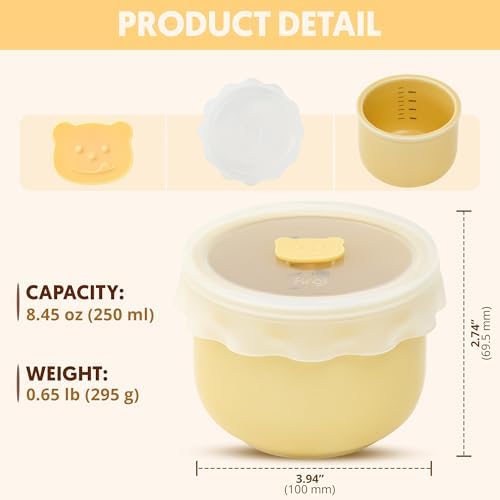 Ceramic Baby Food Storage Container, Airtight BPA-Free Jar - Image 3