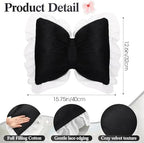 Yousoontic 2 Pcs Bow Throw Pillows 15.7x12.6 in, Waffle Weave Fabric - Image 2