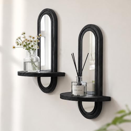 Artilady Floating Shelves with Arched Mirror by Artilady