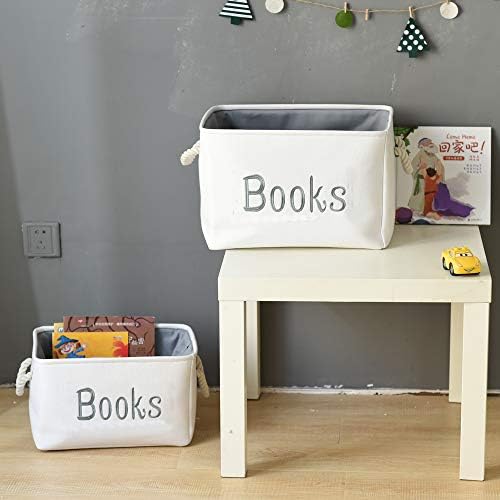 Book Basket for Kids Room, Book Storage Basket Book Organizer for Nursery Room - Image 4