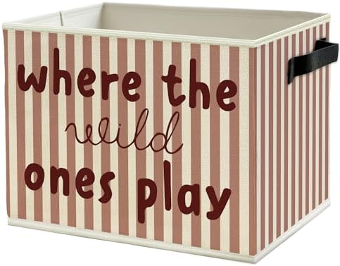 Red Stripe Boho Classroom Storage Bins Box by Unknown