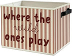 Red Stripe Boho Classroom Storage Bins Box by Unknown