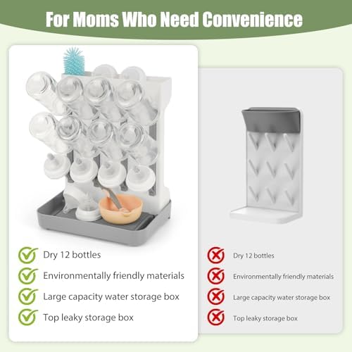 Baby Bottle Drying Rack, Space Saving Baby Bottle Organizer - Image 4