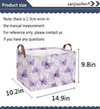 Sanjiaofeng Rectangular Kids Basket Butterfly Storage Bins, Girls Storage Basket - Image 7