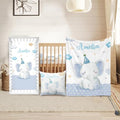 Custom Crib Bedding Set for Boys Gifts Baby Elephant Design Color06 by Duckbe