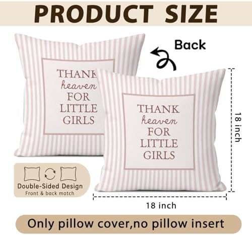 Thank Heaven for Little Girls Pillow Cover 18x18 - Image 5