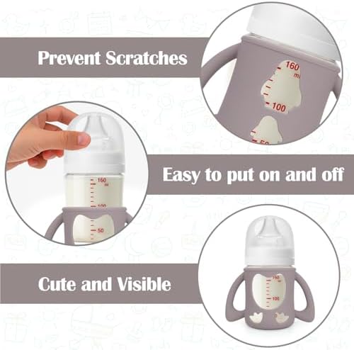BUSOHA 3 Pack Silicone Sleeves for Pigeon 5oz Baby Bottle - Image 2