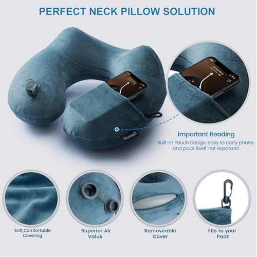 Keemall Inflatable Travel Neck Pillow, Cervical Support - Image 4