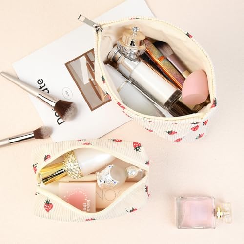 SOIDRAM 2 Pcs Cute Makeup Bag Large Cosmetic Bag Toiletry Bag Makeup Pouch - Image 4