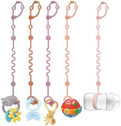 LittleHugs Toy Straps for Baby, Silicone Tether Pacifier Clip, No Throw Travel by LittleHugs