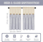 ASPMIZ Cotton Linen Farmhouse Kitchen Curtains, Boho Rustic Button Tier - Image 6