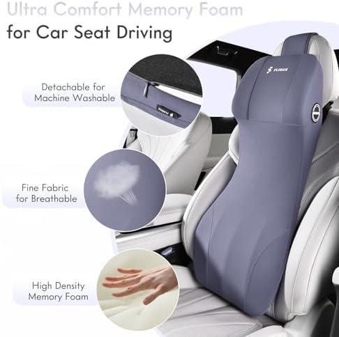 FLORICH Integrated Car Seat Lumbar Support Pillow & Car Neck Pillow Memory Foam - Image 3