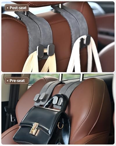 Headrest Hooks for Car, 4 Pack Car Seat Back Organizer Storage Hook, Double - Image 4