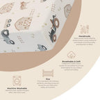Crane Baby Charlie Farmhouse Tractor Crib Fitted Sheet, 100% Cotton Baby Bed - Image 2