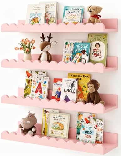 Shario Nursery Book Shelves, Scalloped Shelves, Wall Book Shelves by Welcome