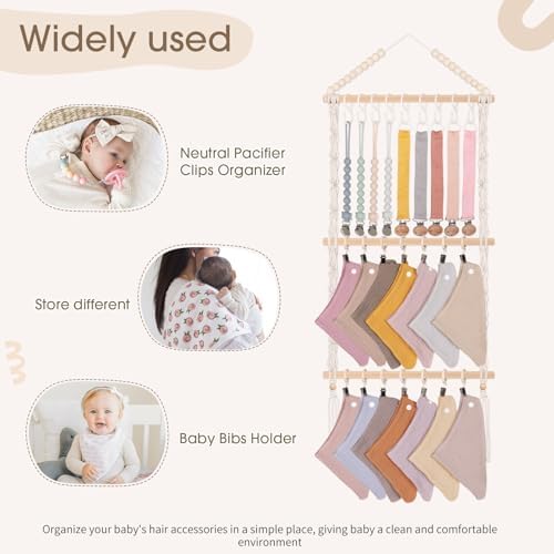 POVETIRE Pacifier Clip Holder Baby Bibs Organizer Burp Cloth Storage - Image 5
