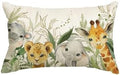 AVOIN colorlife Elephant Giraffe BabyShower Animals Throw Pillow Cover by AVOINcolorlife