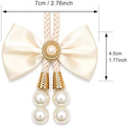 Adjustable Curtain Tiebacks 4 Pack, No Drill Cute Bow Rope Holdbacks - Image 2