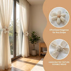 2 Pack Cute Curtain Tiebacks, Cartoon Beige Flower Curtain Ties Holdbacks - Image 7