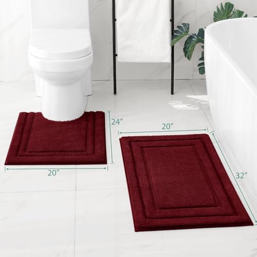 HOMEIDEAS Bathroom Rugs Sets 2 Piece, Super Soft and Absorbent Non Slip - Image 2