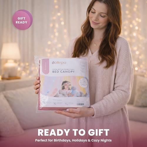 Bollepo Pink Bed Canopy for Girls - Image 6