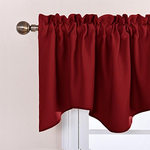 NICETOWN 6 Panels Red Kitchen Blackout Valances - Image 2