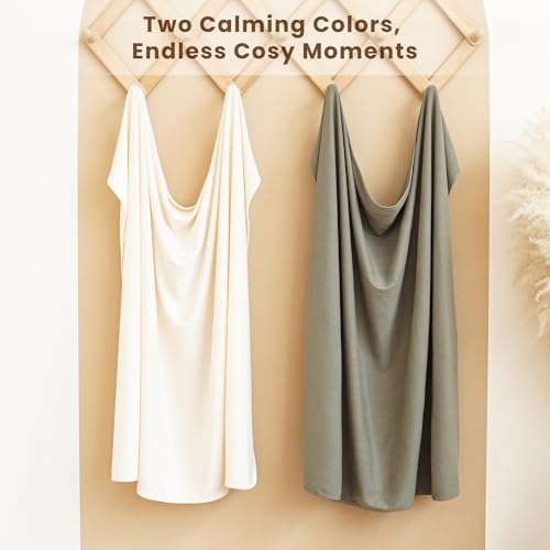Konssy 2 Pack Ribbed Knit Swaddle Blankets - Image 6